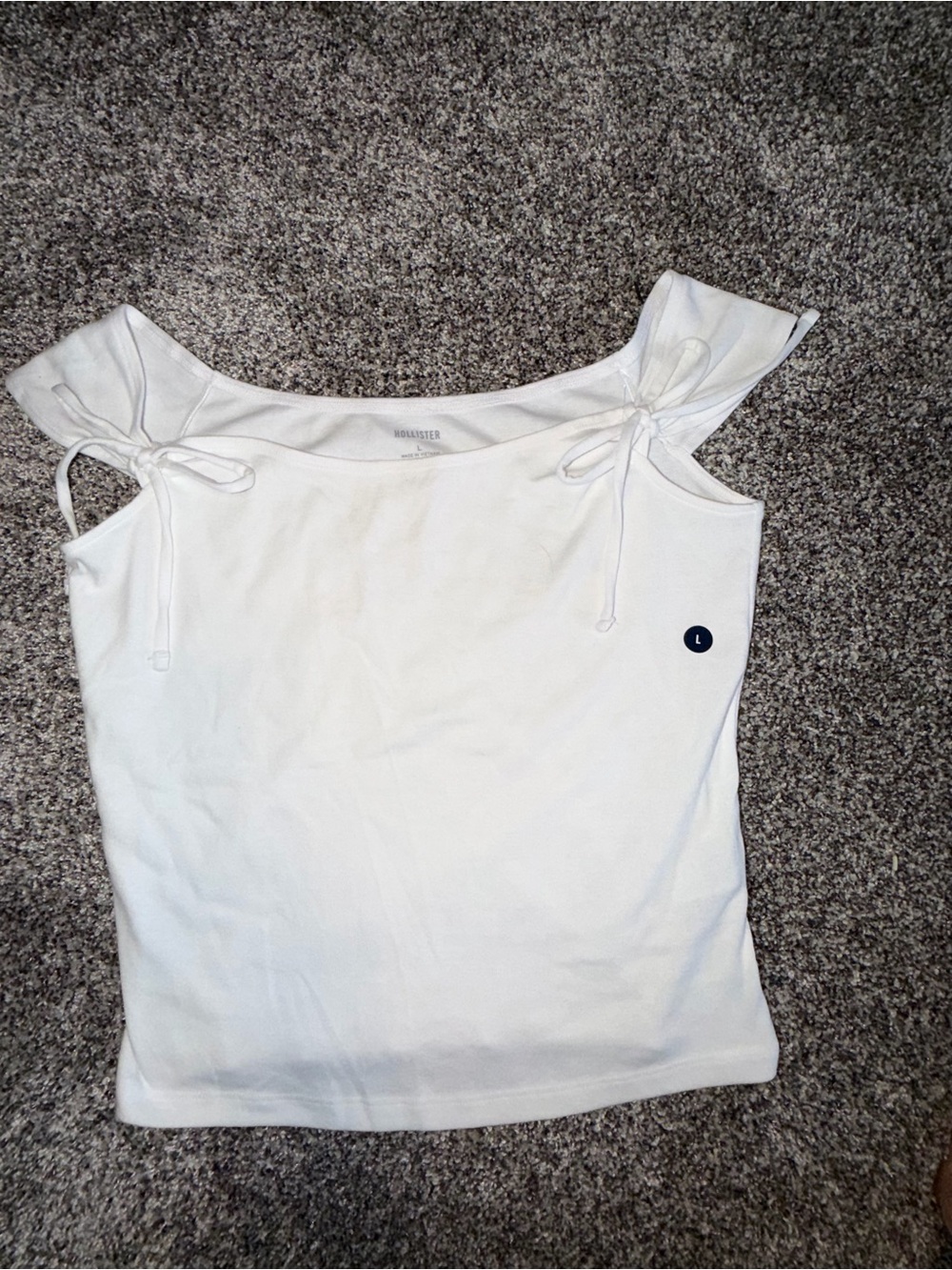 Hollister White Tie-Shoulder Tank Top